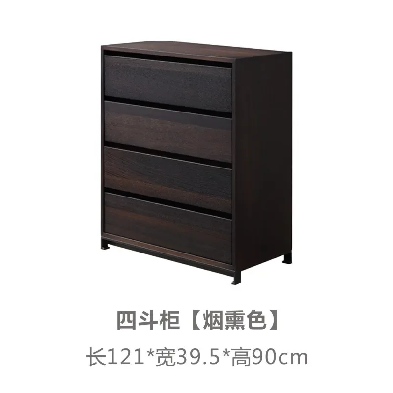 Chest of drawers storage Italian modern minimalist style smoked wood color