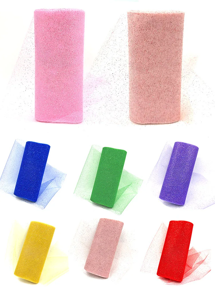 15cm X 10 jardów Błyszczący tiulowy materiał w rolce Szarfy na krzesła Łuk Bieżnik na stół Swag DIY na wesele Impreza urodzinowa Dekoracja