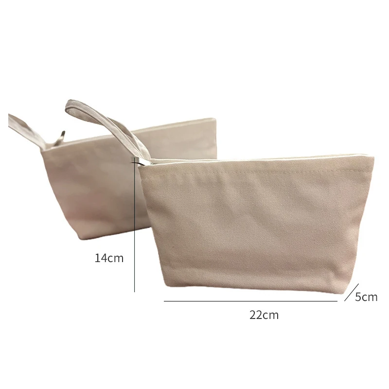 10pcs Makeup Bags White Blank Canvas Cross Protable Clutch Bag Mix Color