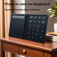 Display folding leather case numeric keypad dual bluetooth notebook computer multi-gesture with touchpad mouse
