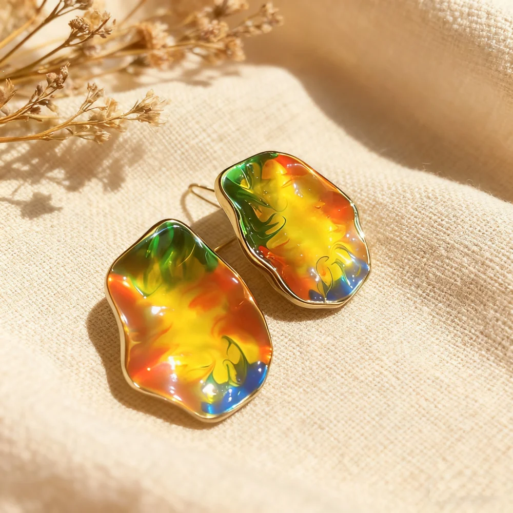 

Handmade Bohemian Earrings 2025 Trendy Colorful Irregular Unique Statement Dangle Jewelry for Women Party and Daily Wear