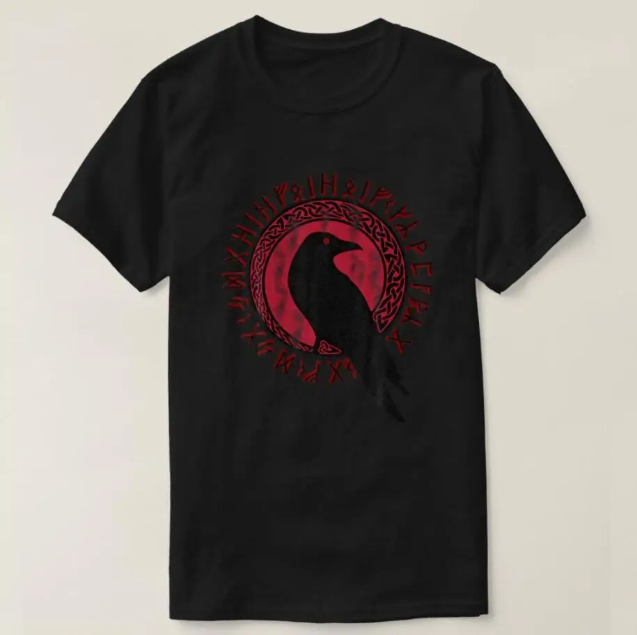 Norse Mythology Odin Ravens Huginn Men T-Shirt Short Sleeve Causl 100% Cotton Shirts Size S-3XL