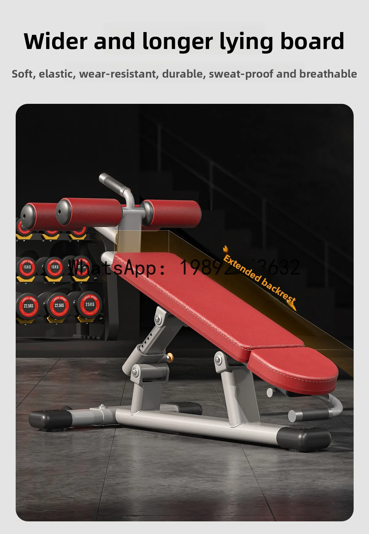 YFY Sit-Up Abdominal Board  Press  Dumbbell  Home Fitness Multi-Functional Exercise Equipment Training