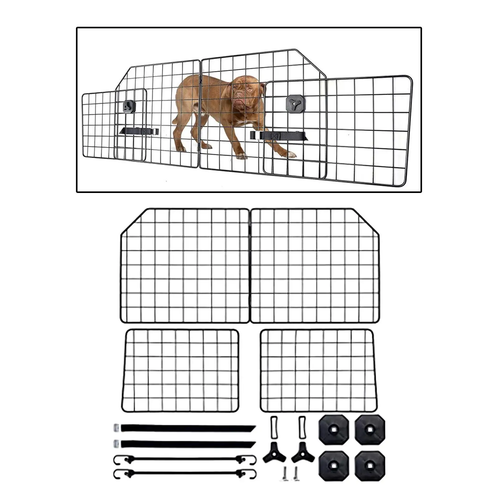 Dog Car Barrier,Pet Car Divider Net for Trucks SUV Sedans Car,Multifunctional Vehicle Gate Car Dog Guardrail Pet Divider Gate