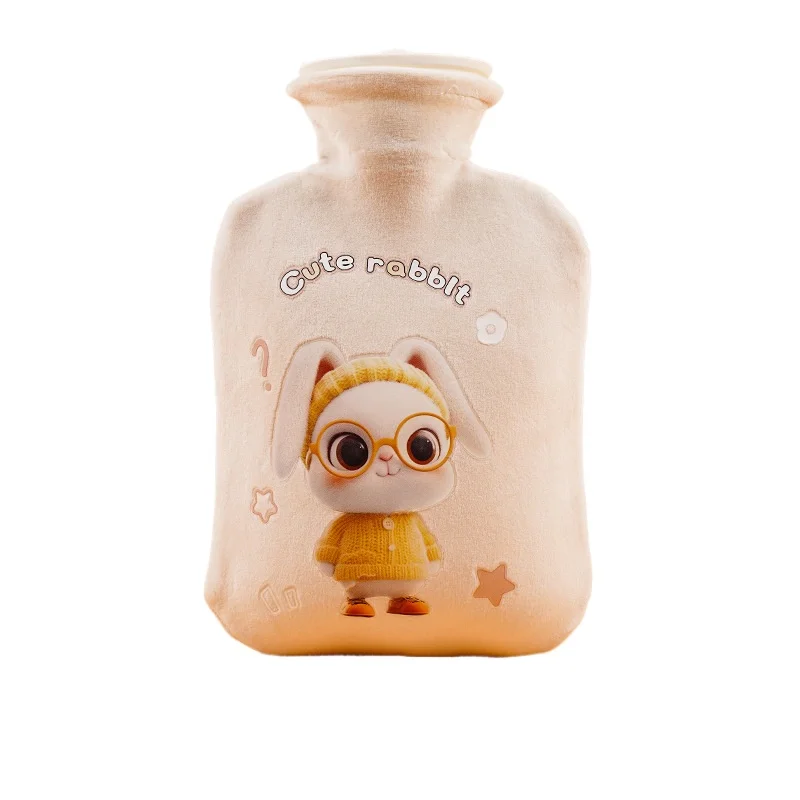 Hot water bag, water filling, cute, warming the stomach, cartoon, plush and warm