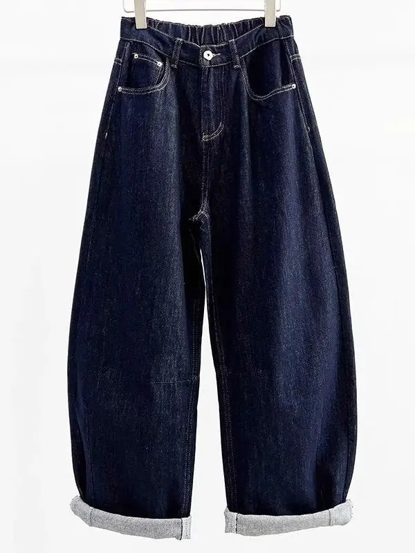 

Loose Fit plus Size Denim Jeans High Waist American Style Women Men Casual Wear Autumn Winter New Fashion Knife Pants