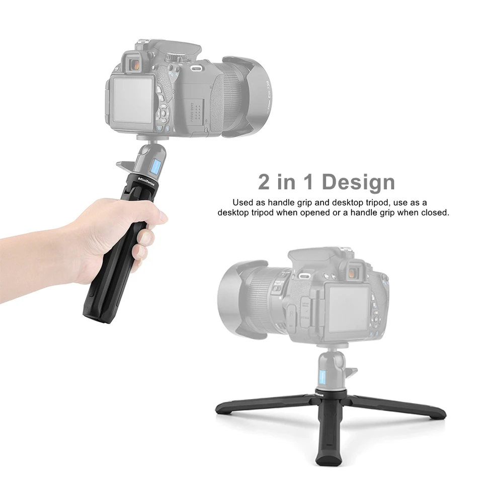 Mini Trípode Portátil De 8 Cm Con Rosca 1/4'' Y Base Antideslizante Para Cámara, Móvil O Selfie Stick - Soporte De Mesa Compacto