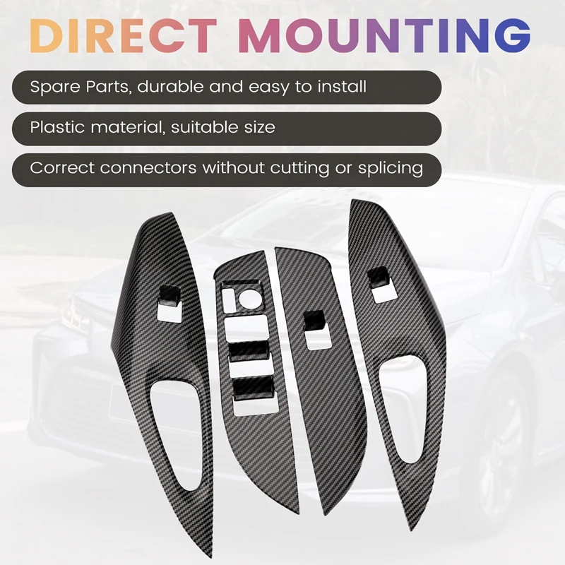 Car Door Armrest Window Glass Lift Button Control Switch Panel Cover For Toyota Corolla 2019-2022