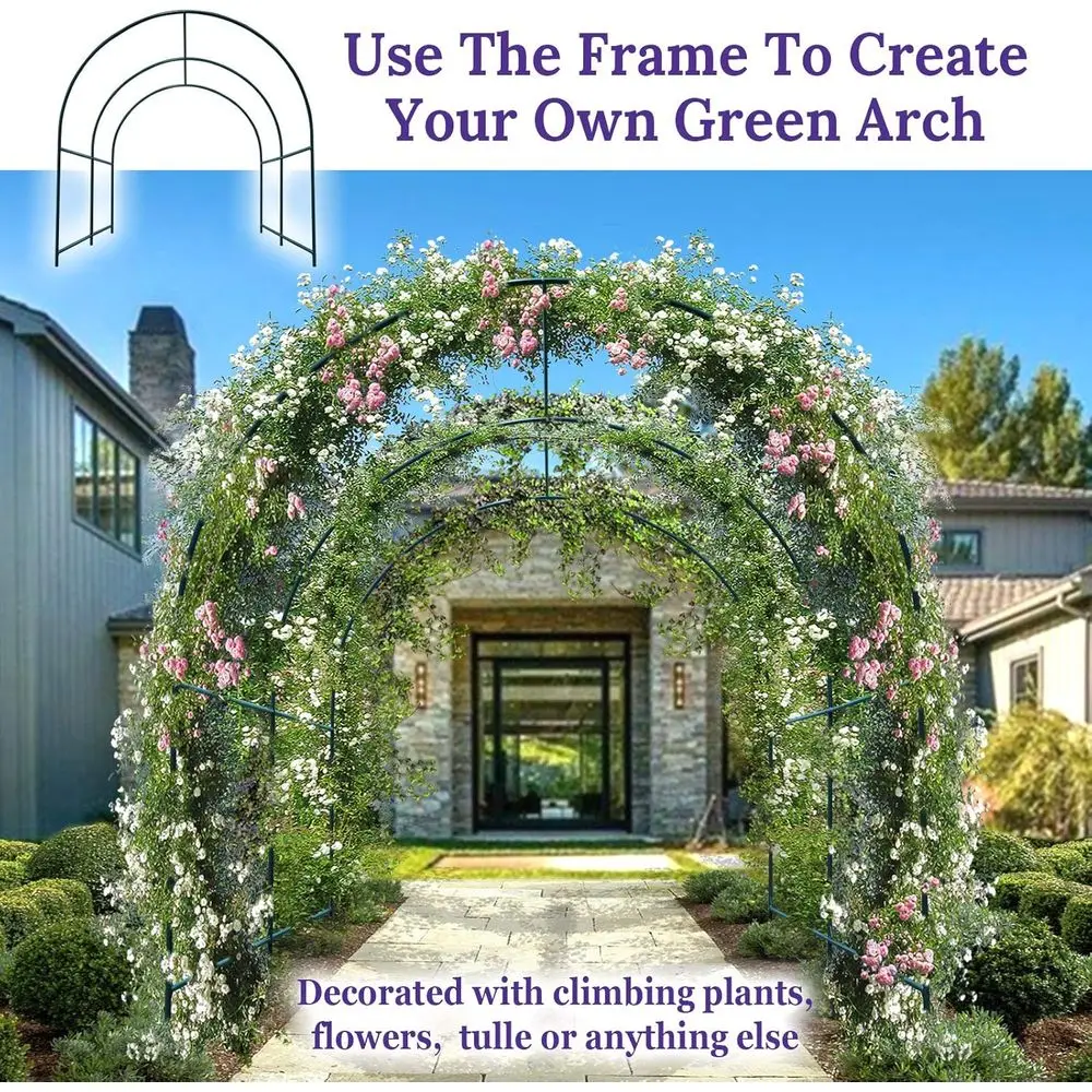20ft x 10ft x 7ft Garden Climbing Plant Arch for Roses and Vines - Ideal for Outdoor Decor