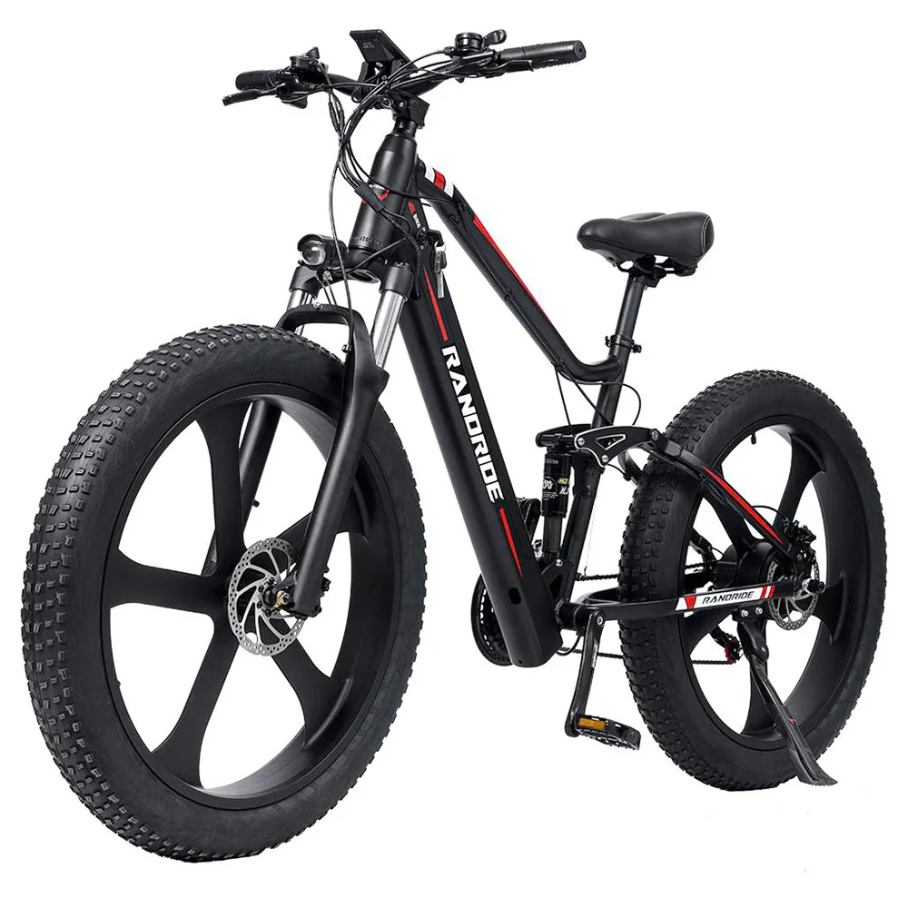 RANDRIDE YX90M Electric Bike 26 inch Fat Tire 1000W Motor E-Bike 48V 13.6Ah Battery 45km/h Max Speed 100km Range Hydraulic Brake