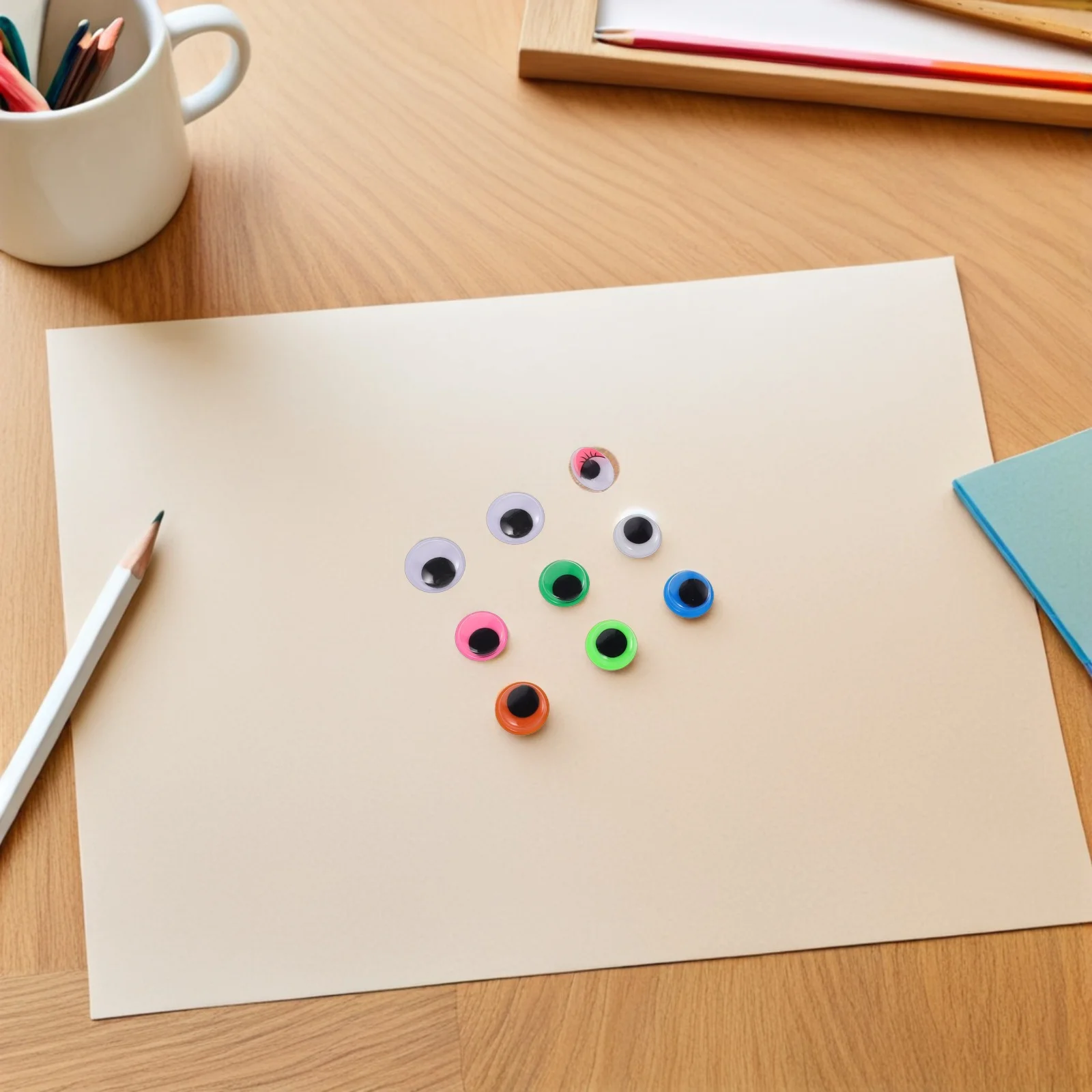 1680 قطعة عيون جوجلي ذاتية اللصق مقاسات متعددة الألوان عصا متحركة على عيون للحرف اليدوية والمشروعات الفنية والتدريس المدرسي