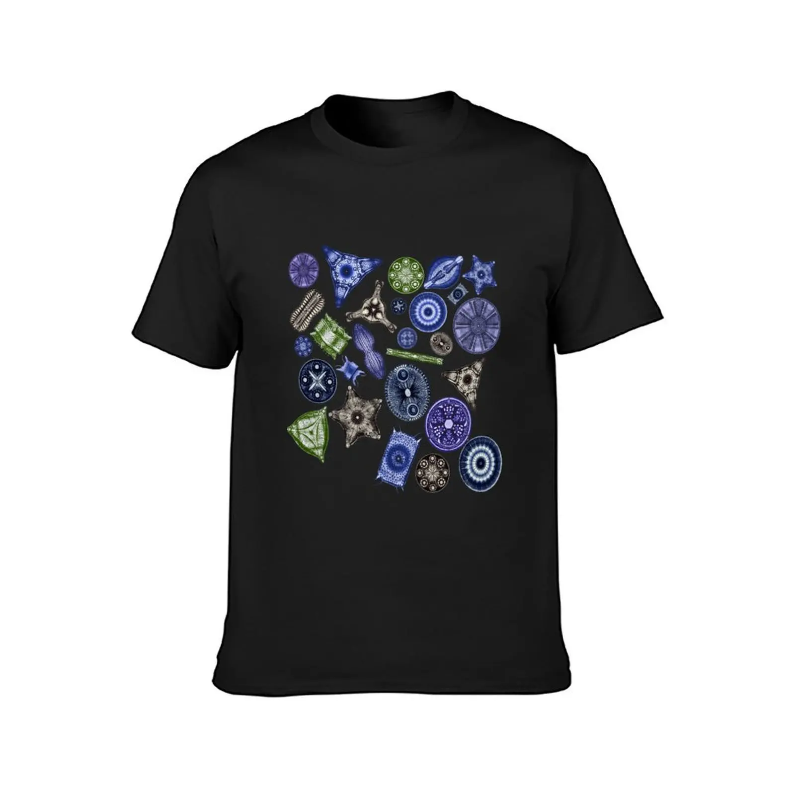 Ernst Haeckel Teal Diatoms Tossed in Cool Tones T-Shirt summer clothes Aesthetic clothing summer top mens graphic t-shirts pack