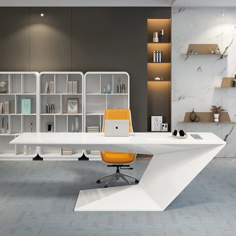 

Simple modern boss table creative fashion desk technology designer desk consultation table and chair combination