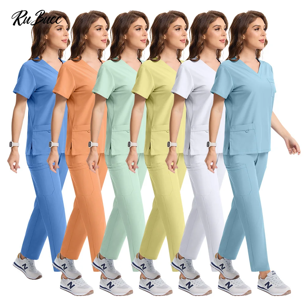 

New Lab Workwear Spa Uniform Medical Surgical Uniform Hospital Dentist Clinic Pharmacy Pet Clinic Work Suit Scrubs Nurse Uniform