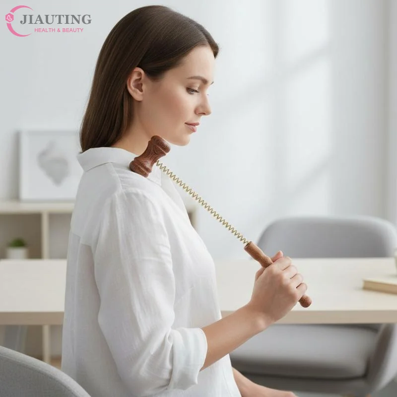 Wooden Massager Ball Hammer Reduce Soreness Percussion Spring Ball Massager Reduce Fatigue For Office