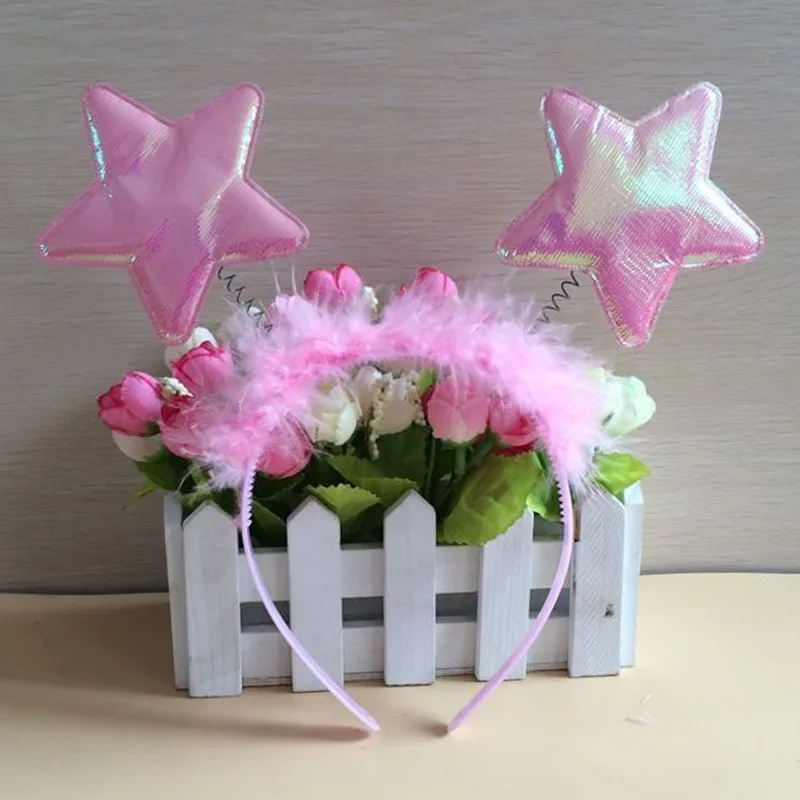 Neue Party Show Play Kostüm Zubehör Weihnachten Feder Kranz Engel Halo Stirnbänder