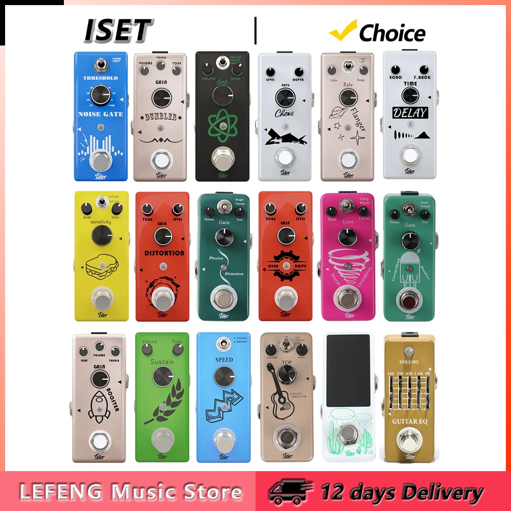 

ISET Guitar Effect Pedal Chorus/Heavy Metal Distortion/Compressor/Noise Gate/Delay/Overdrive/Phaser/Analog Flanger/AC Stage
