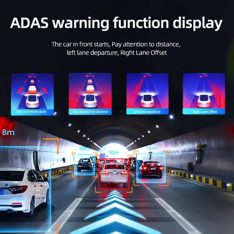 Ruancheng ADAS Car DVR Driving Warning LDWS Android  Car Multimedia Player ADAS Driving Recorder Loop Recording