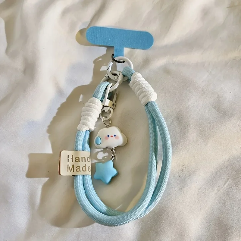 New Colourful Mobile Phone Strap Short Wrist Strap Clouds Star Charm Keychain Camera Chain Lanyard Universal Phone Case Lanyard