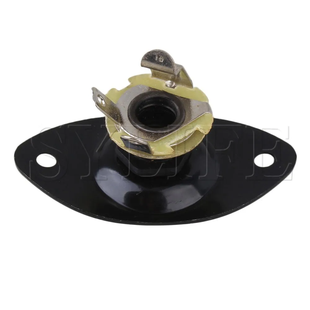 Black Output Plate w/ Jack for mono Electric Guitar