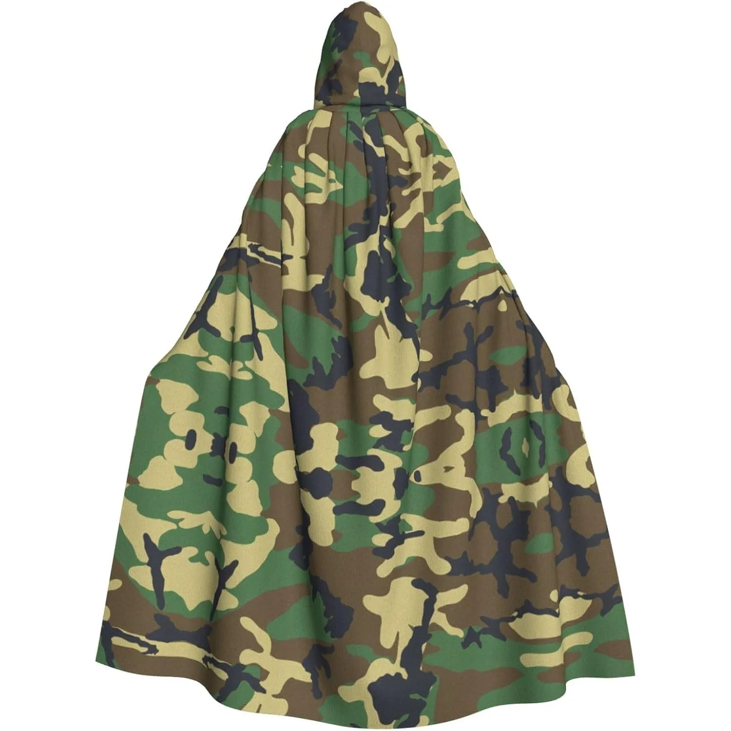 

Green Military Camo print Adult Hooded Cape Carnival Festival Cape Cosplay Robe Costume party Gothic Carnival