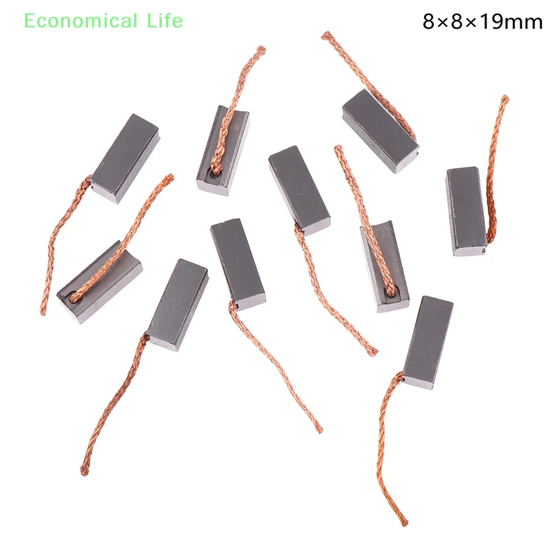 10PCS High Quality Generic J432A Leads Generator Carbon Brushes Wire Electric Motor Brush Replacement 8×8×19MM