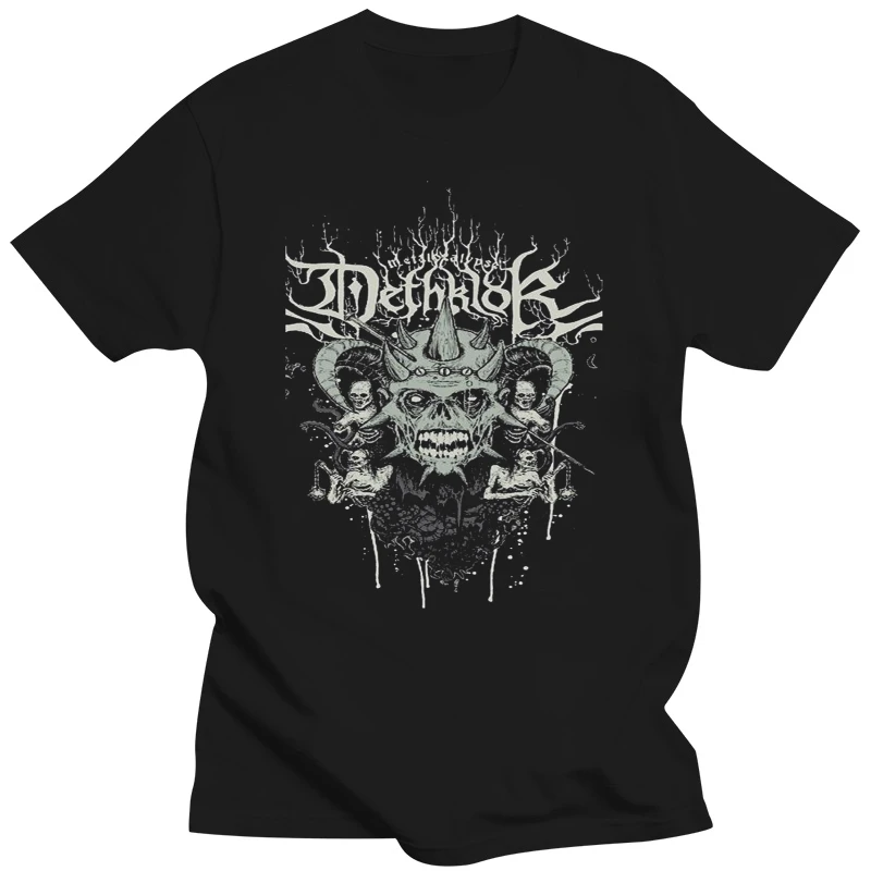 Cool Tops Short Crew Neck  Dethklok Metalocalypse Logo Poster Black T shirt by Maven Short-Sleeve T Shirts