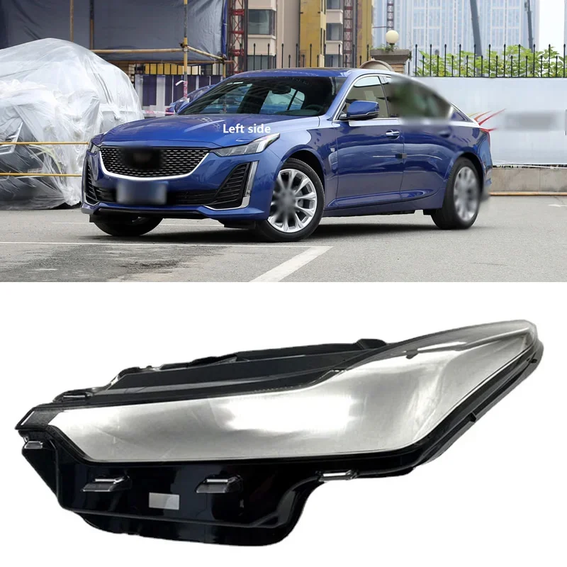 

Car Front Headlight Cover Lens Glass Headlamps Transparent Lampshade Masks For Cadillac CT5 2020-2021