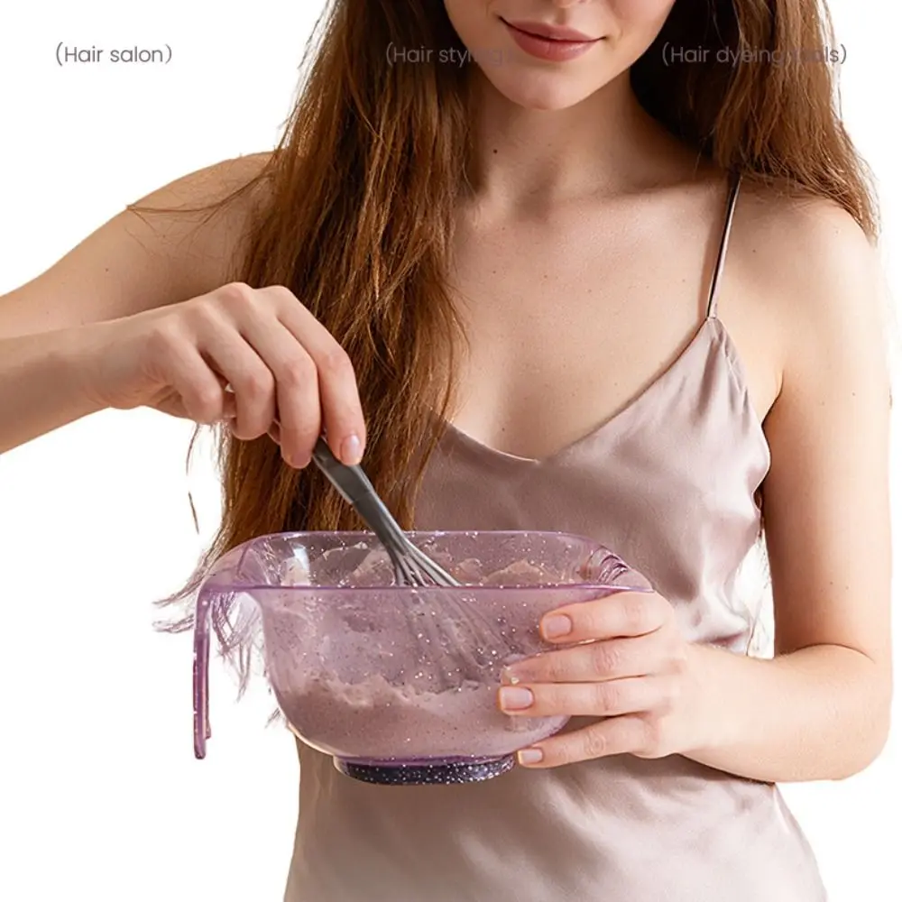 Glitter Color Hair Coloring Bowl Easy To Clean with Scale Hair Dye Mixing Bowl Reusable Large Capacity Hair Dye Bowl