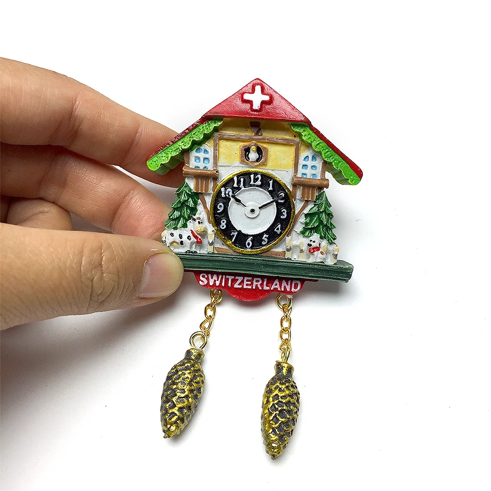 

Resin cuckoo clock, Swiss refrigerator sticker, landscape decorative magnet