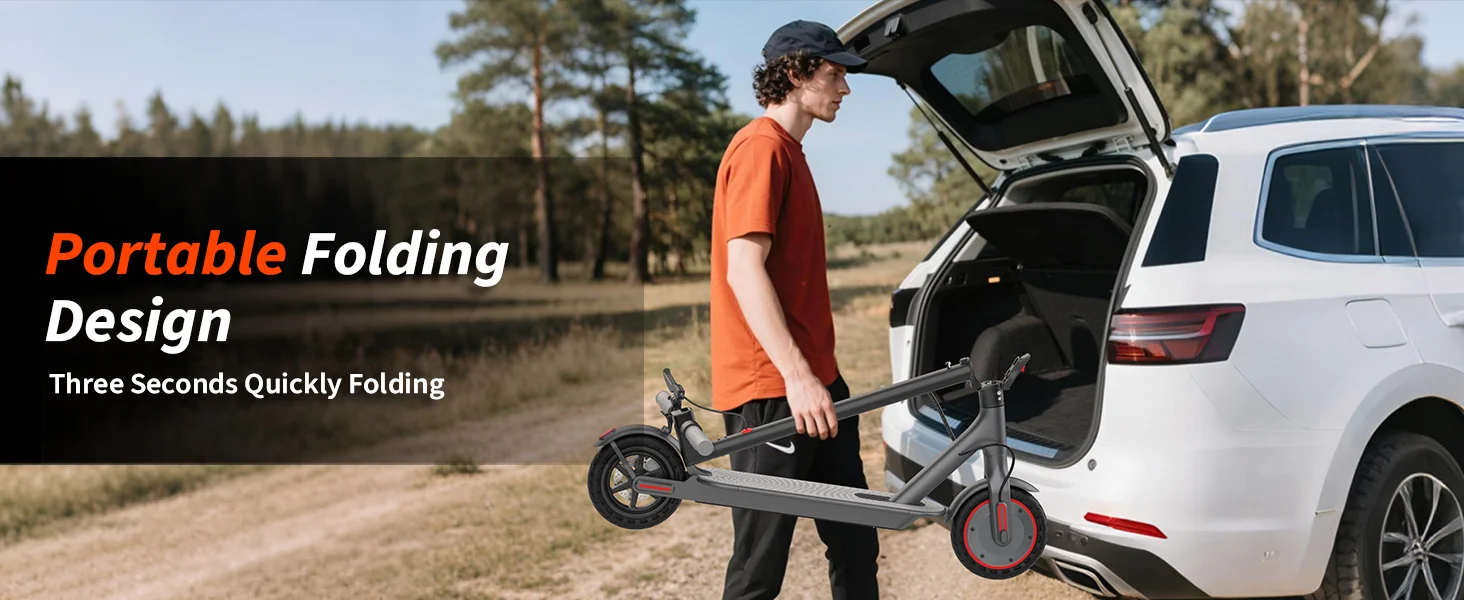 8.5inch Solid Tire Electric Scooter 10.5Ah 19mph Max Speed Smart APP Control 21miles Max Range Foldable E-Scooter for Adult