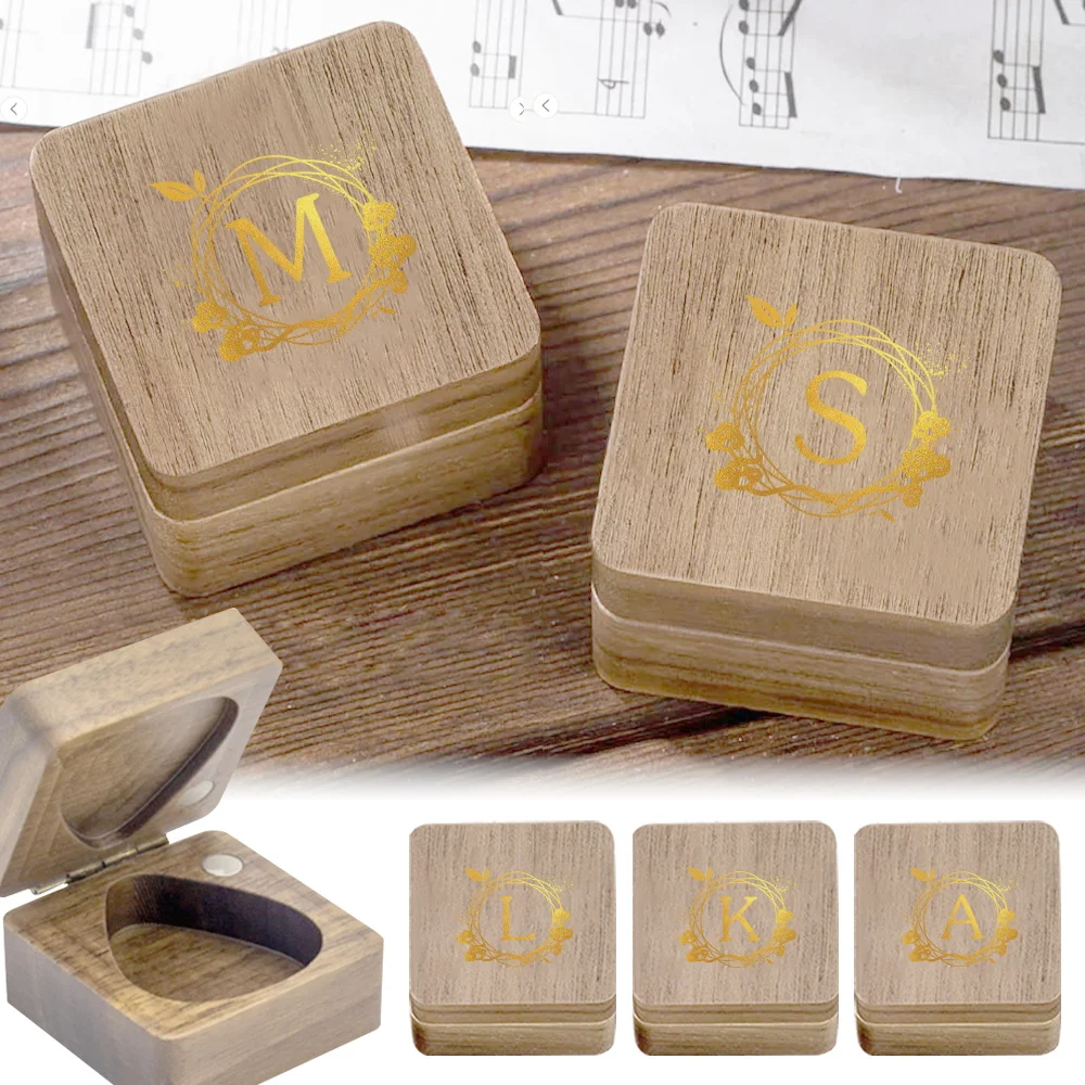 

1pc Musical Instrument Pick Box Lightweight Travel Size Perfect For Guitar & Ukulele Players Initial Name 26 Letters Pattern