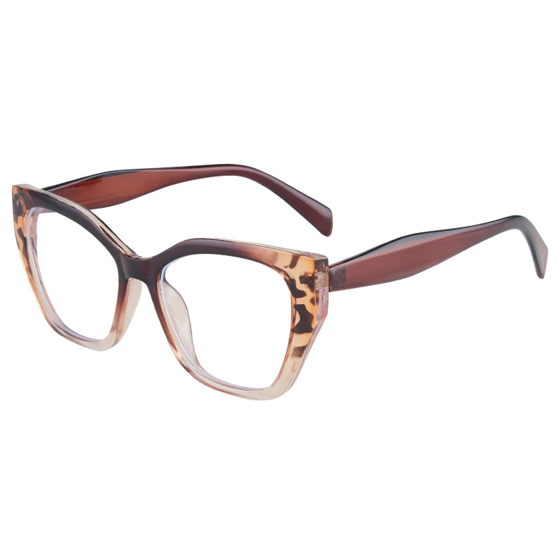 2024 New Fashion Cat Eye Glasses Trendy Personalized Contrast Color Stitching Anti-Blue Light Glasses image 4