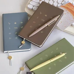 A5 A6 Pu Leather High simplicity Notebook Cute Travel Journal Handbook With metal pendant School Office Stationery 96 sheets