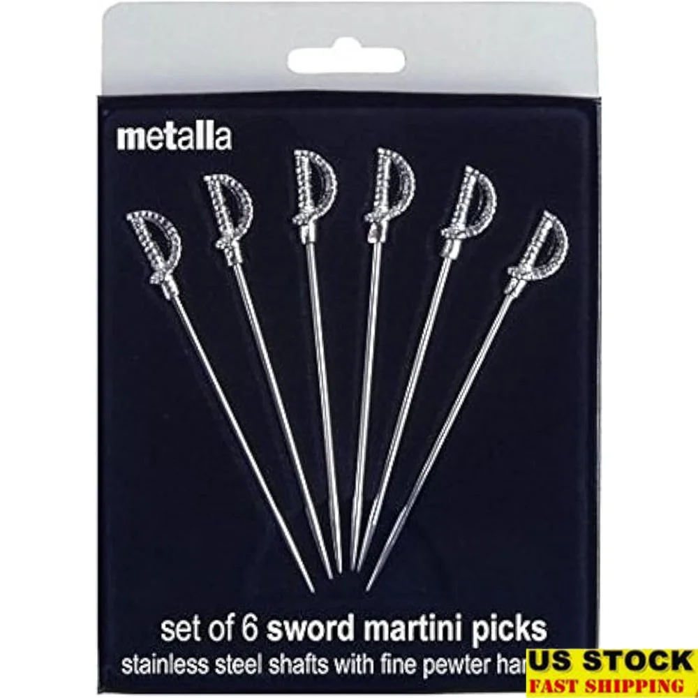 

Miniature Sword Martini Picks Set of 6 Stainless Steel Cocktail Picks Fun Designs Perfect Parties Gifts Beach Adventure