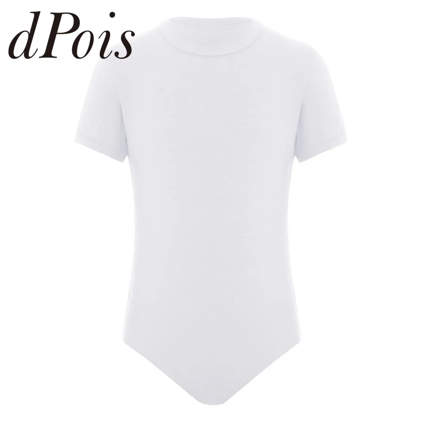 

Kids Short Sleeve Swimwear for Boys Bathing Swimming Suits Beach One-piece Round Neck Press Buttons Crotch Solid Color Leotard