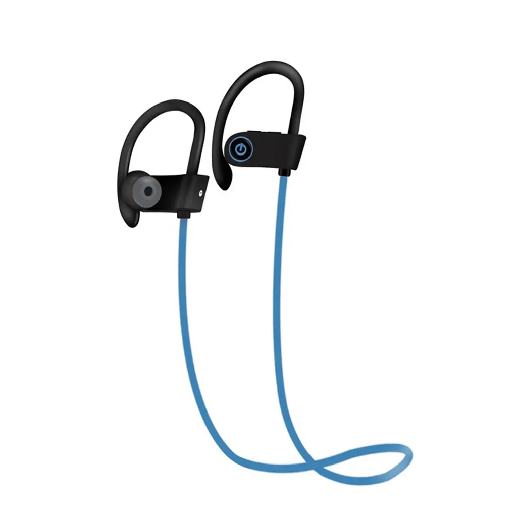 U8 Earphones Lightweight Wireless In-Ear Headphones Anti-lost Hanging Sports Earbuds Headset Music Earphone Blue