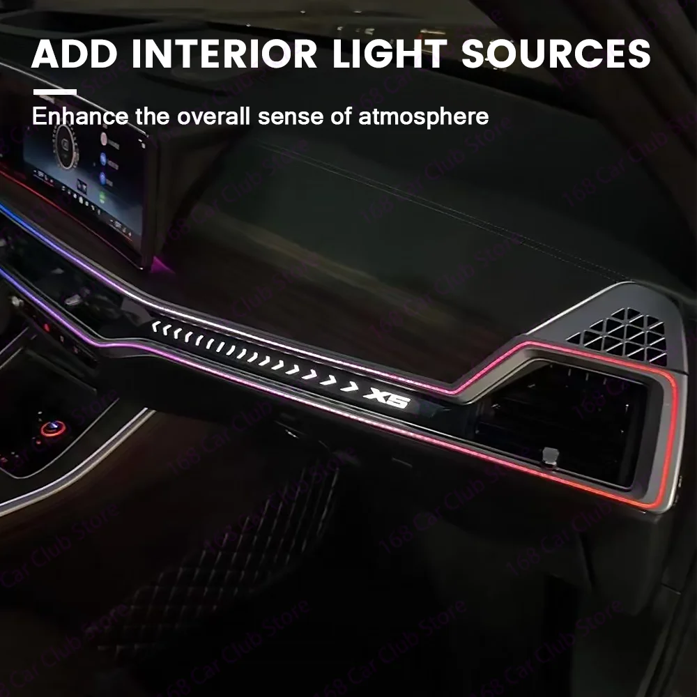 Center Console Ambient Light For LED 11 Color Car BMW X5 X6 X7 G05 G06 G07 Lnterior Lenetrating Lnstrument Light Decoration