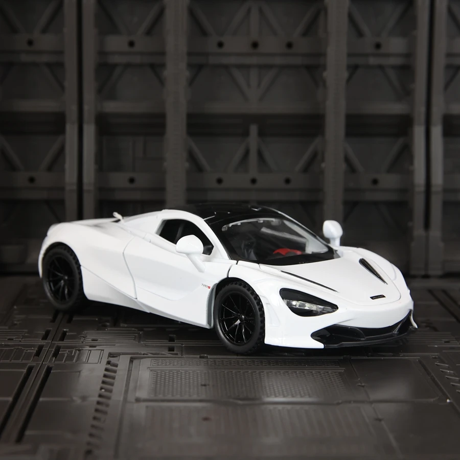 

1:32 720S модель спортивного автомобиля из сплава, двери и капот можно открыть, детские регенерирующие звуковые и световые игрушечные машины, подарочные украшения