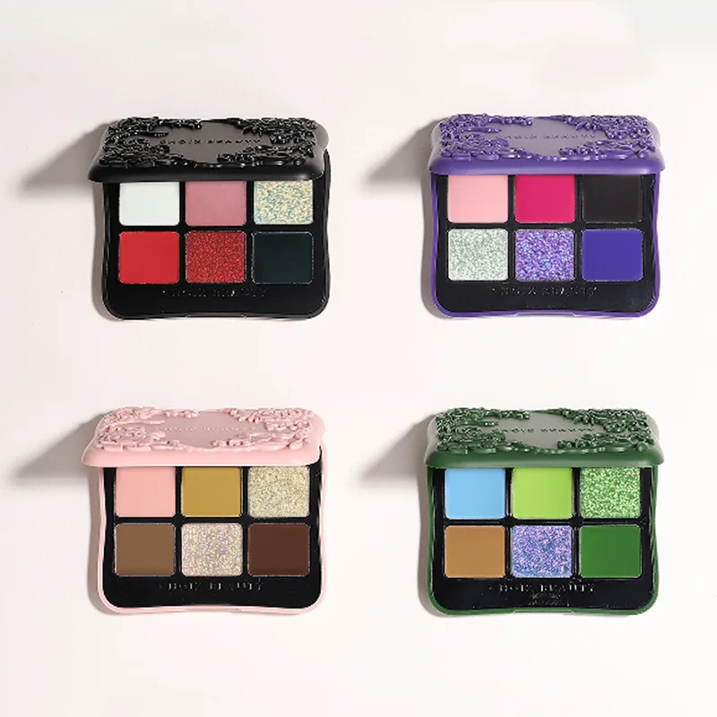 CHOIZ BEAUTY 6-Farben Chamäleon Lidschatten Kontur-Palette Matt Schimmer Glitzer Finish, Hochpigmentiertes Gesichts- und Augen-Make-up