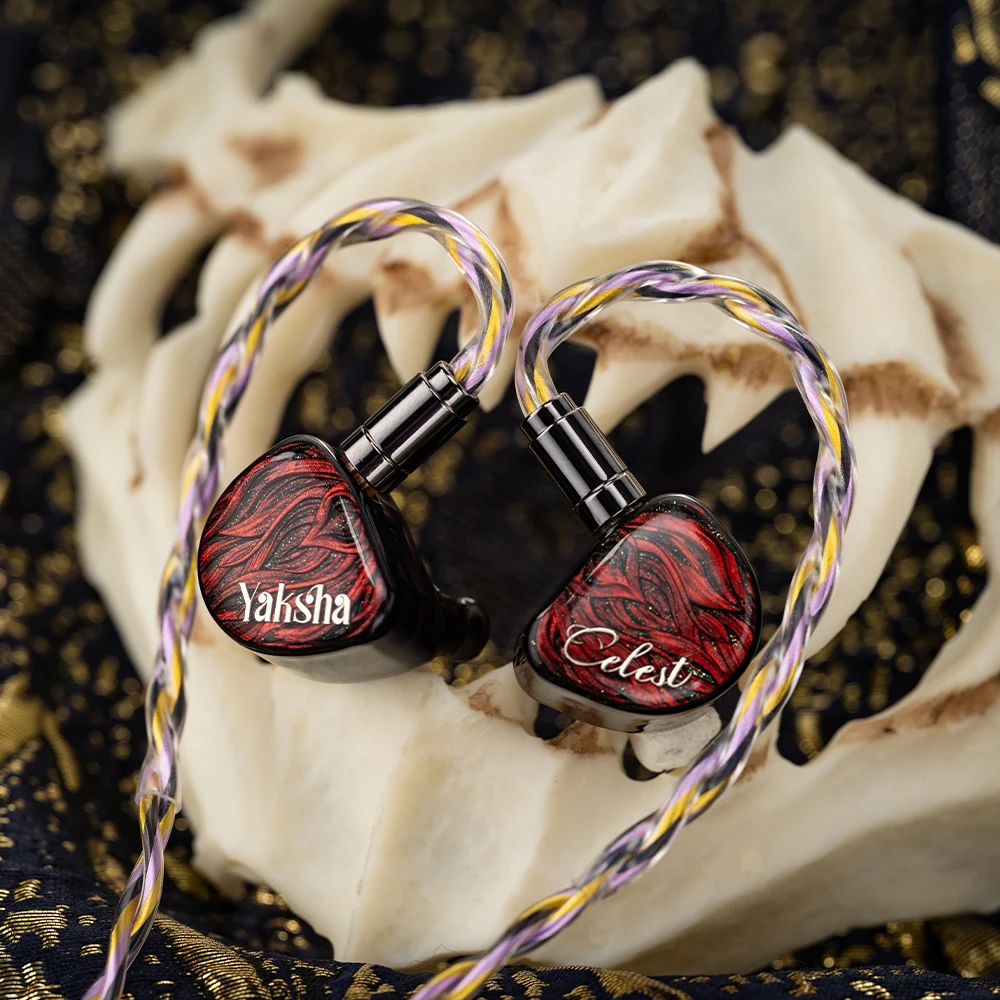 New Celest Yaksha Headphones 2DD+1BA+1MPD Hybrid Drivers Monitor Earphones IEMs With 6N OCC Silver+OCC HiFi Headset Cable image 3