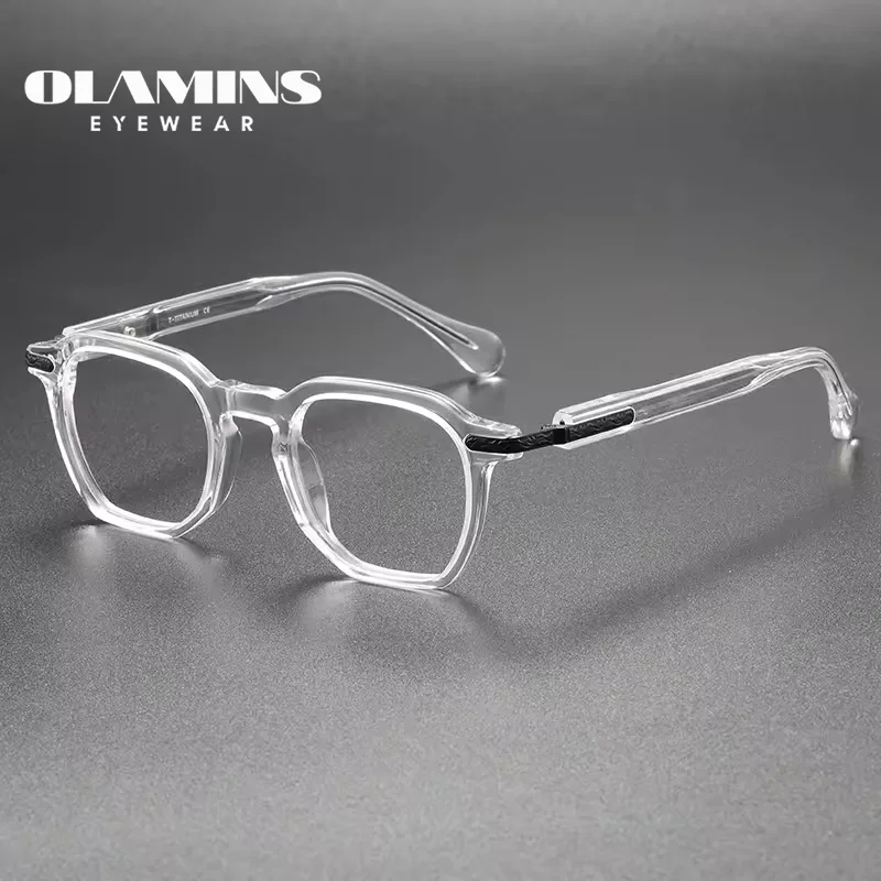 

OLAMINS​ Transparent Computer Glasses Frame Women Men Anti Blue Light Square Eyewear Blocking Glasses Optical Spectacle 80855