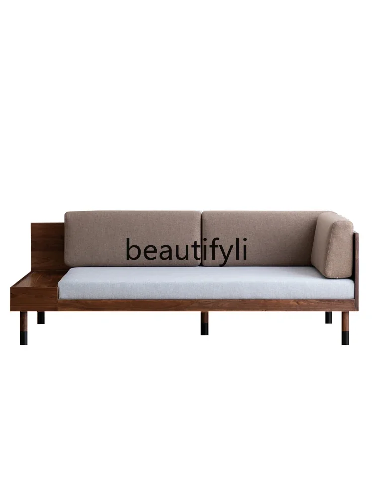 

FG28Solid wood black walnut log integrated sofa living room large sofa