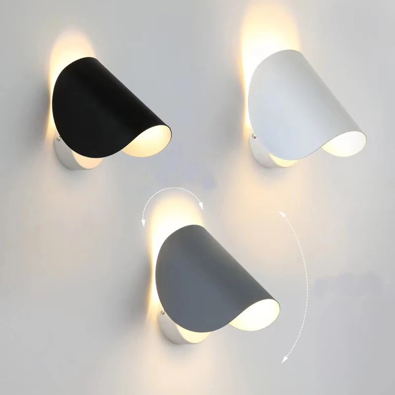 Nordic Modern Wall Lamp Living Room Bedroom Bedside Wall Lamp Aisle Study Staircase Rotatable Wall Light Background Wall Lamp