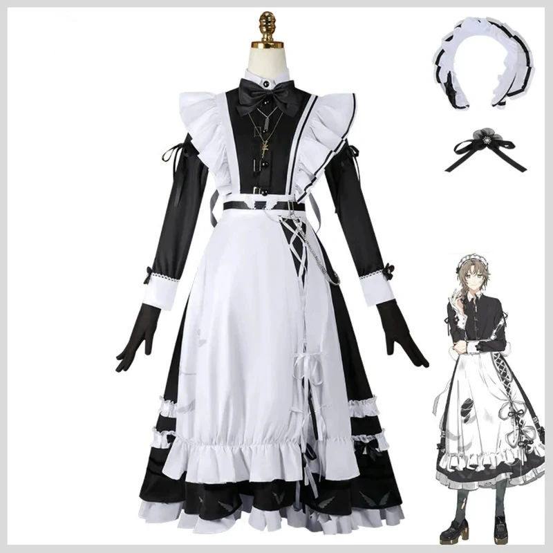 

OPVirtual YouTuber Kanakana Cosplay Costume VTuber NIJISANJI Maid Dress Lolita Long Skirt Wig Man Woman Sexy Carnival Sui 8f5d][