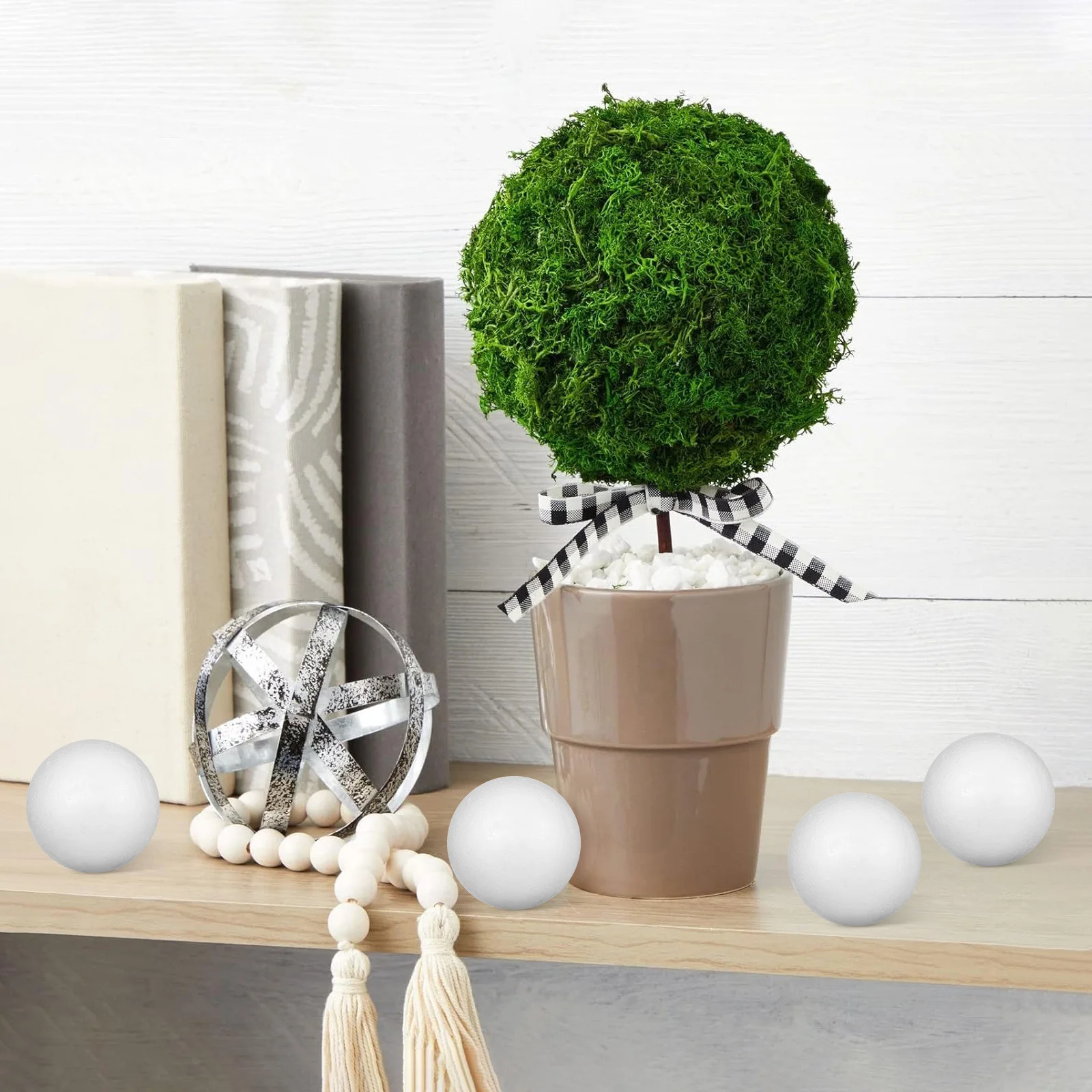 

10pcs 6Cm Balls Polystyrene Craft Solid Ball Decoration Solid White Spheres Polystyrene Balls Diy Party Ornament Making