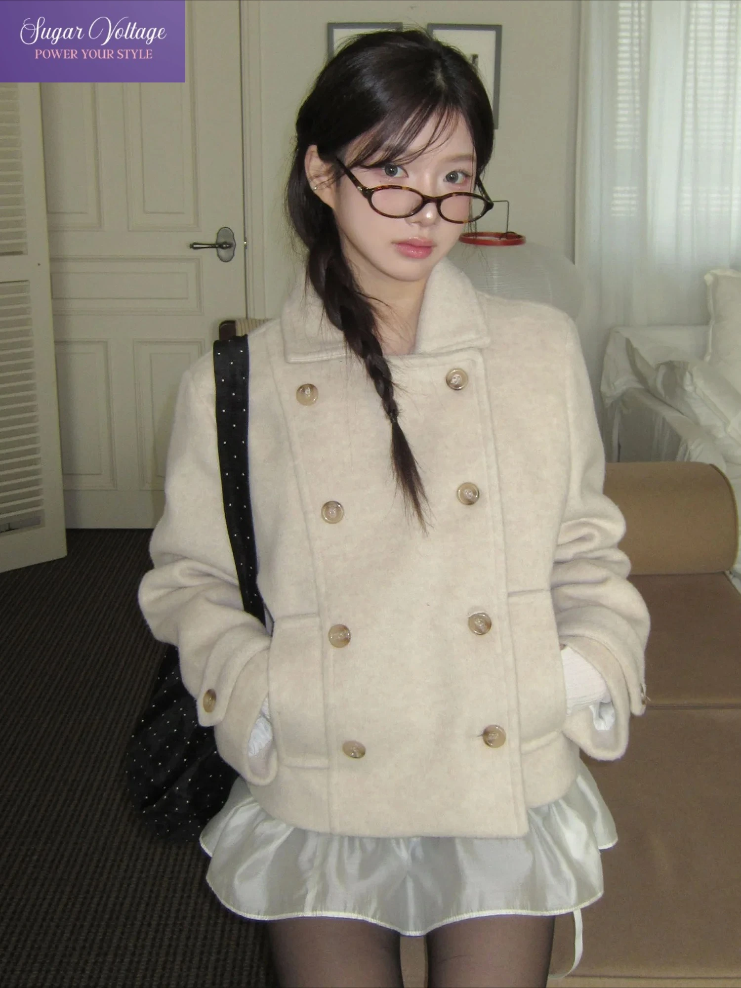 

Корейские модные элегантные винтажные топы, женские двубортные шерстяные тонкие куртки с длинными рукавами и лацканами, осенне-зимнее новое поступление, пальто