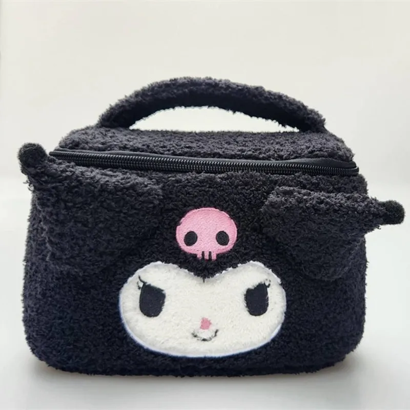 New girl cute hello kitty portable large-capacity plush cosmetic bag women travel cosmetic bag Length 22 width 13 height 25cm