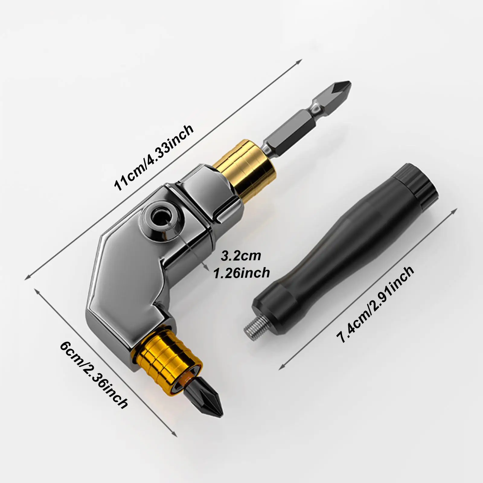 

Professional Right Angle Attachment Adapter Cordless Electric Chuck Converter Power Tool for DIY Enthusiast Home Improvement