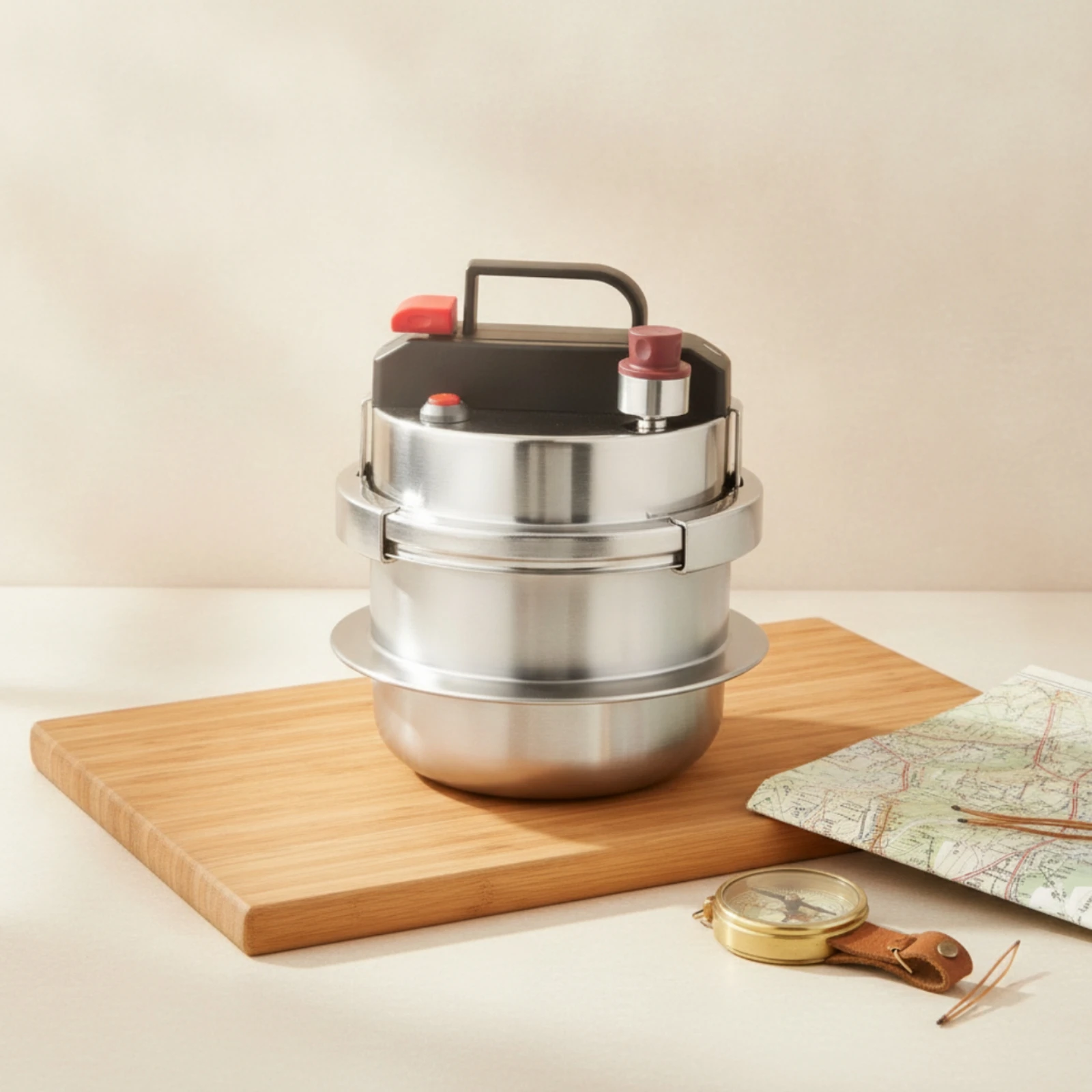 Mini Pressure Cooker Stainless Steel Small Pressure Cooker Pot Portable Cookware Quick-Cooking for Campers, Camping, RV